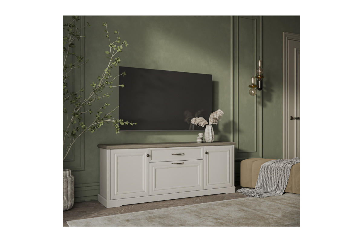 TOSCANA NEW, Тумба RTV 3D1S. Цвет ПЕРСИДСКИЙ ЖЕМЧУГ/КАНЬОН