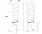 WHITEBLACK, Шкаф открытый 1D1S. Цвет БЕЛЫЙ / БЕЛЫЙ ГЛЯНЕЦ WHITEBLACK, Шкаф открытый 1D1S. Цвет БЕЛЫЙ / БЕЛЫЙ ГЛЯНЕЦ