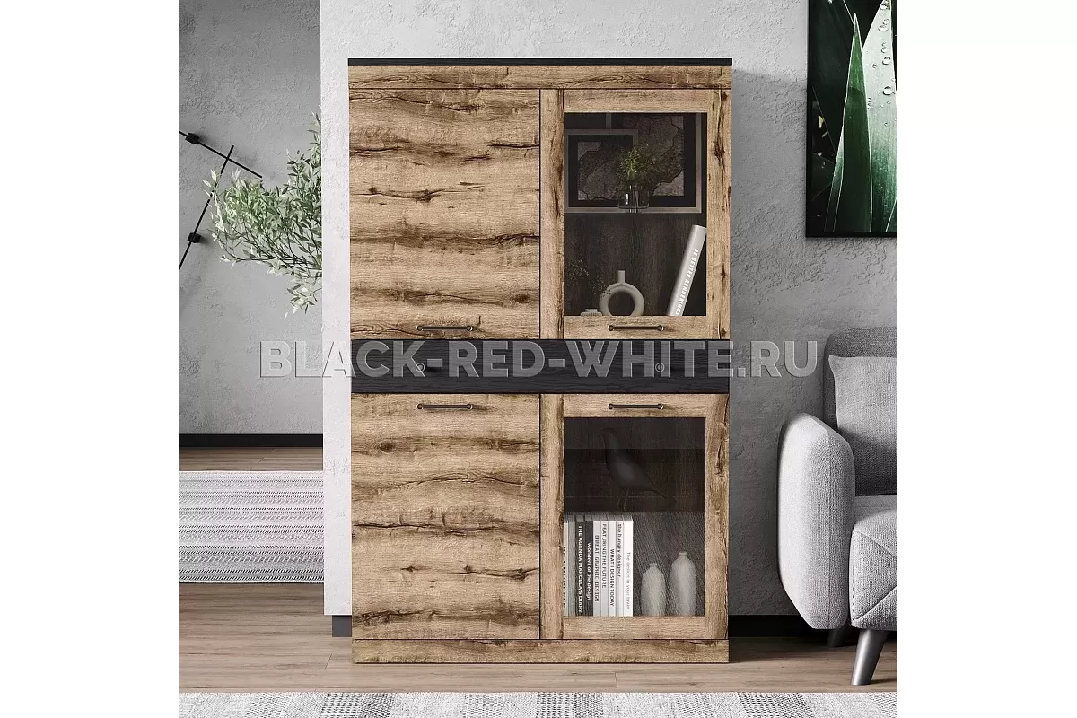 Шкаф с витриной Джаггер 2V2D1S Шкаф с витриной Джаггер 2V2D1S