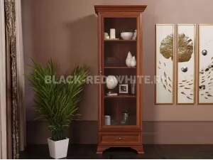 Шкаф с витриной Кентаки REG1W1S каштан