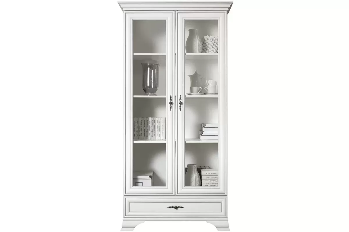 Шкаф с витриной Кентаки REG2W1S белый