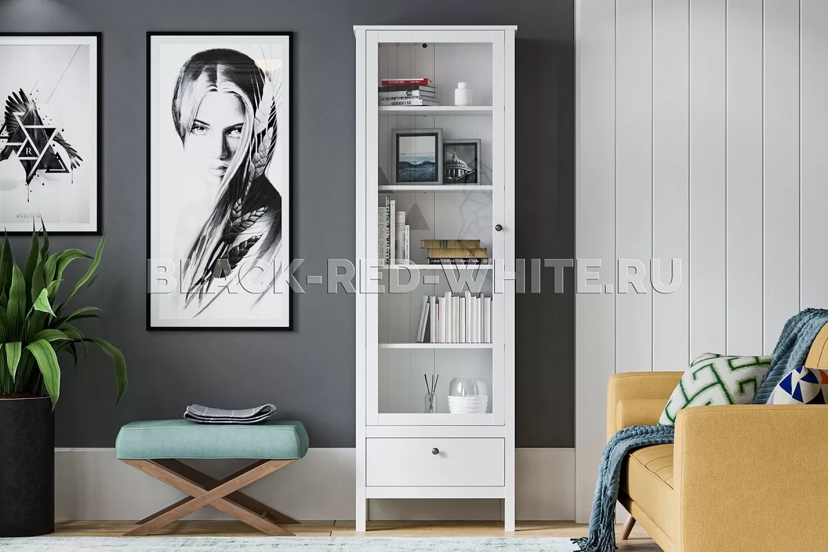 Шкаф-витрина Ева (Хельга) REG1W1S/65 белый Шкаф-витрина Ева (Хельга) REG1W1S/65 белый