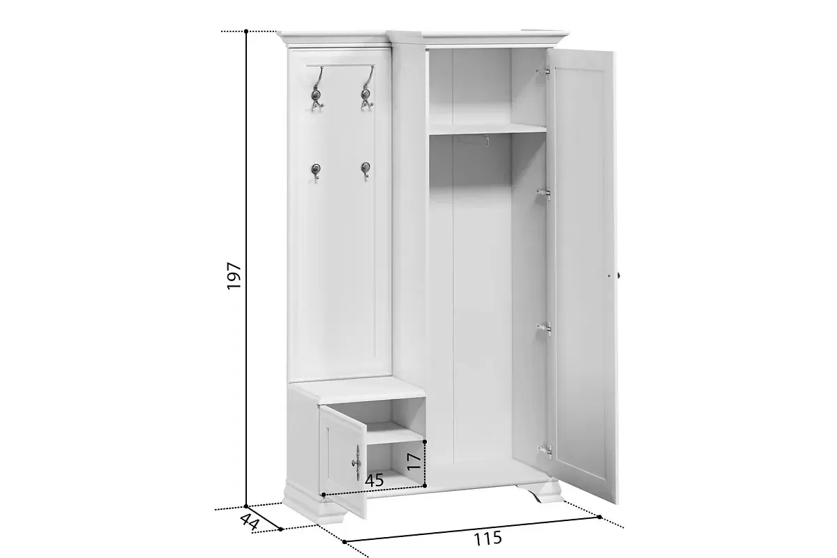Шкаф с вешалкой Кентаки PPK/110P белый