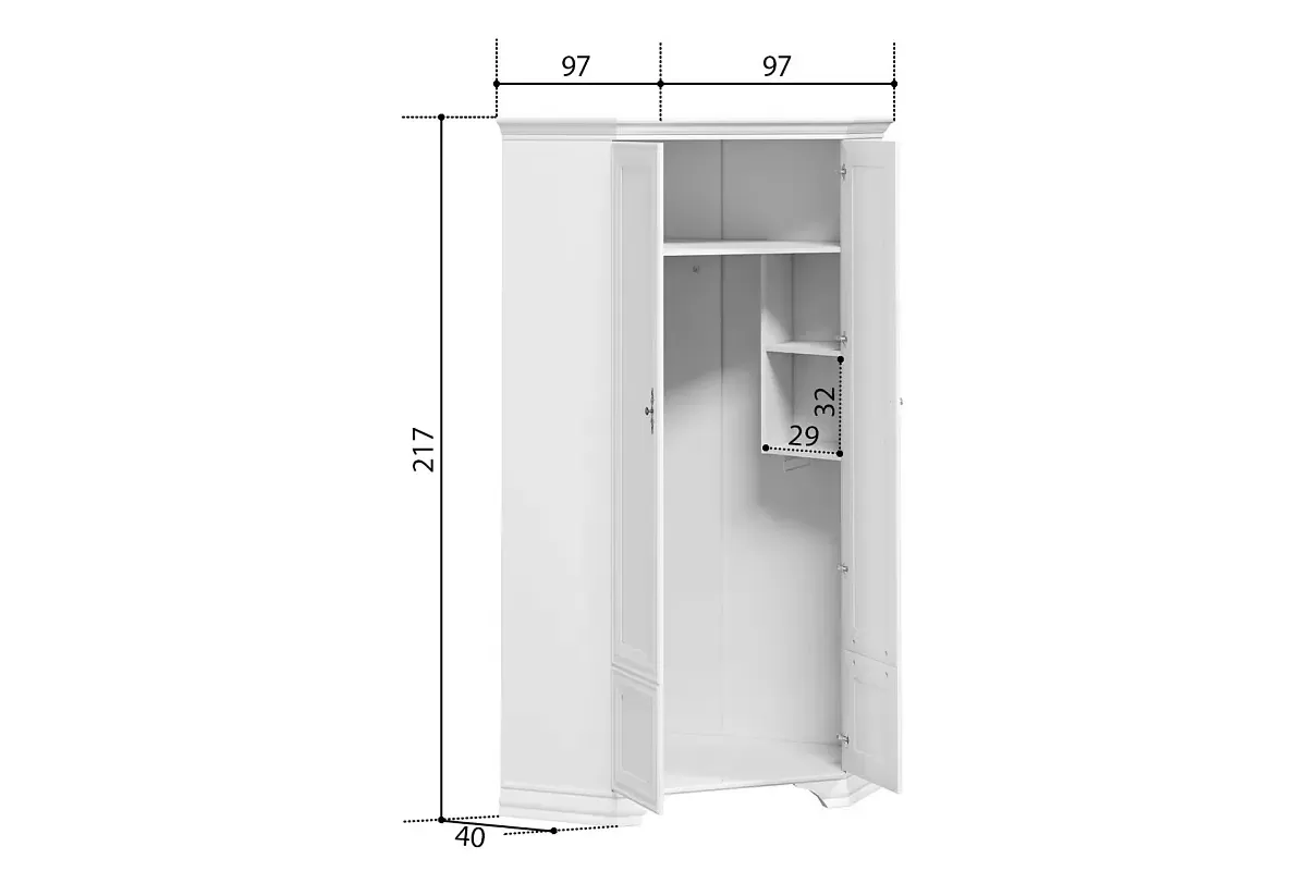 Шкаф угловой Кентаки SZFN2D белый Шкаф угловой Кентаки SZFN2D белый