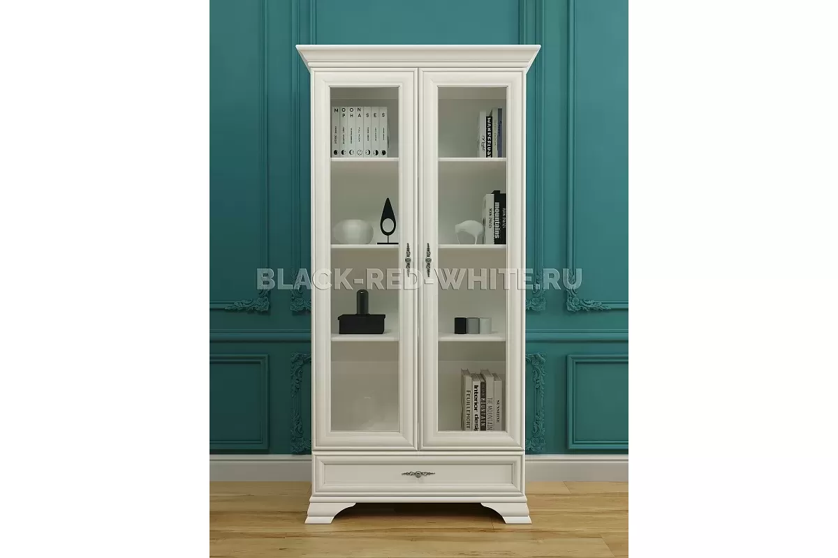 Шкаф с витриной Кентаки REG2W1S белый