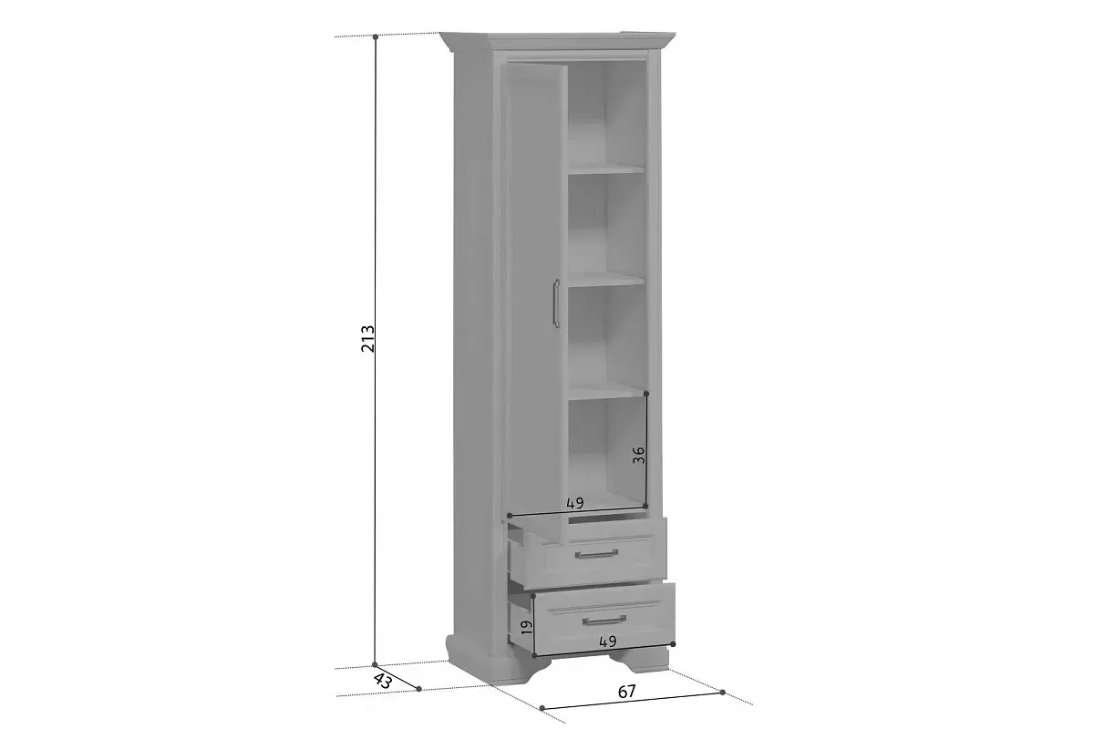 Шкаф Стилиус REG1D2S (Орех донской)