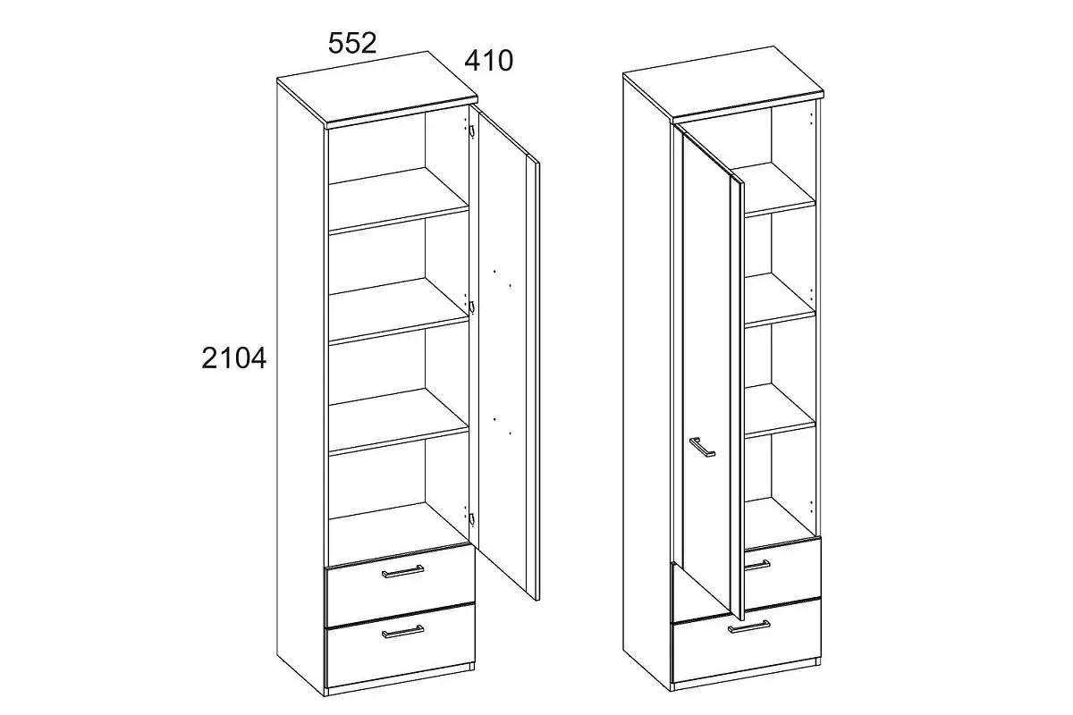 Шкаф Дорсет 1D2S Шкаф Дорсет 1D2S