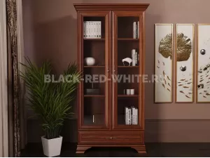 Шкаф с витриной Кентаки REG2W1S каштан