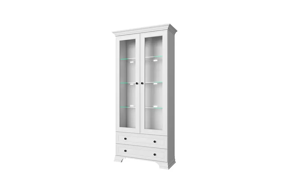 Шкаф с витриной Тиффани 2V2S белый Шкаф с витриной Тиффани 2V2S белый