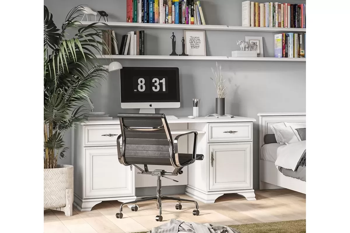 Стол письменный Кентаки BIU2D2S белый