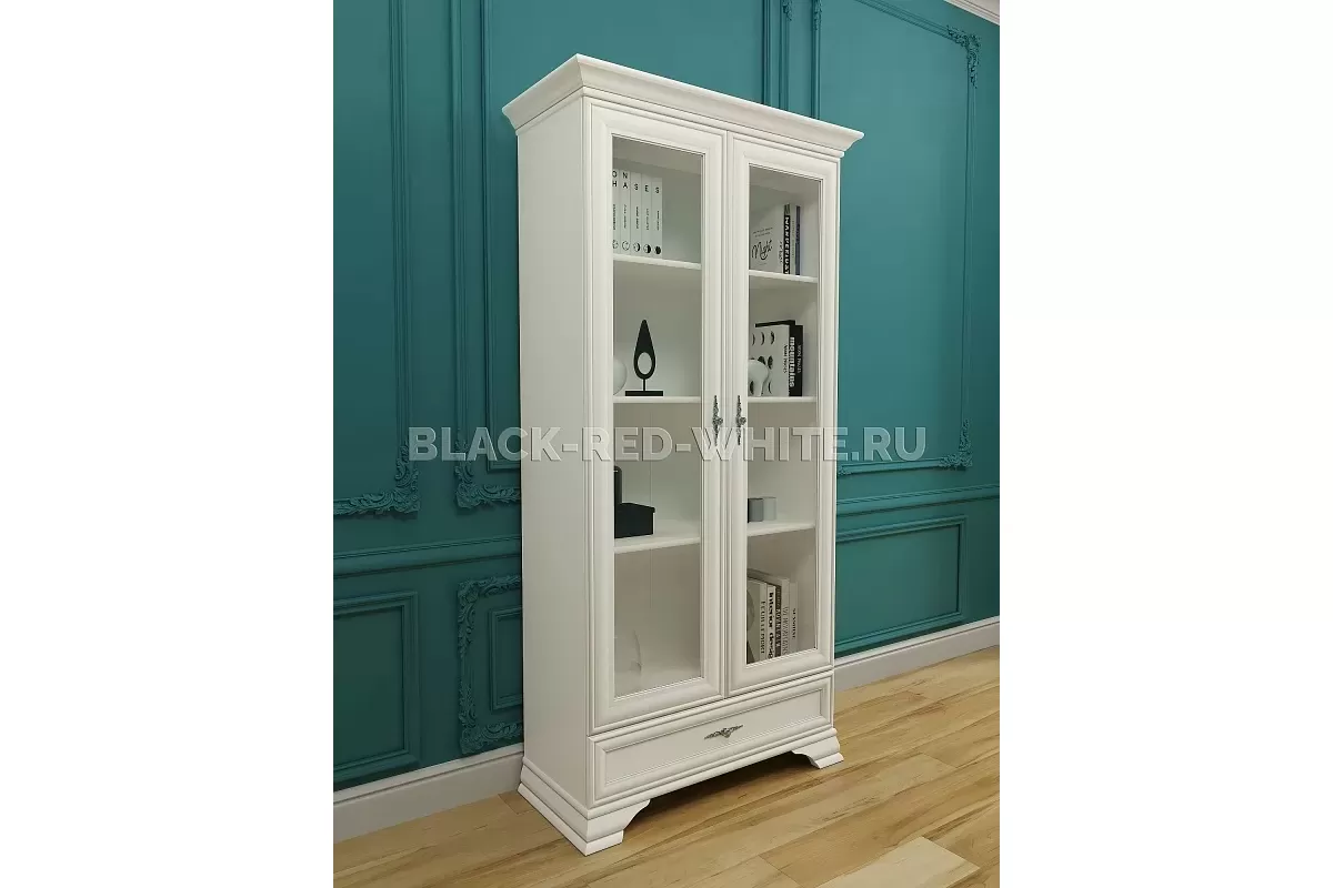 Шкаф с витриной Кентаки REG2W1S белый