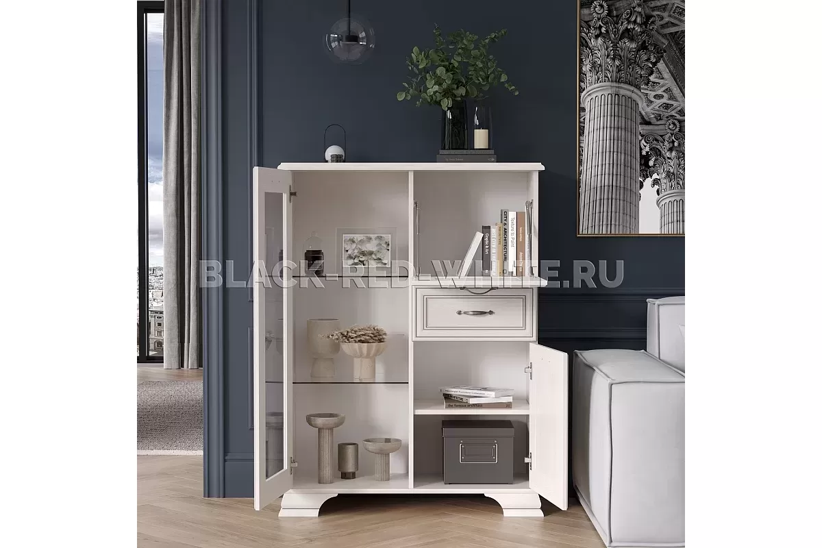 Тумба Тиффани 1V2D1S вудлайн кремовый Тумба Тиффани 1V2D1S вудлайн кремовый